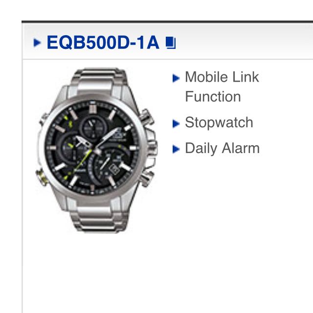Casio Edifice With Mobile Link Function Stopwatch Daily Alarm Mobile Phones Gadgets Wearables Smart Watches on Carousell