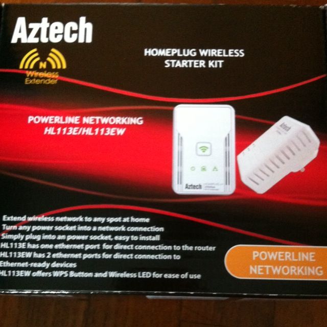 Aztech Home plug Wireless Extender HL113E / HL113EW, Computers & Tech ...