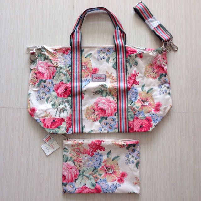 BN Authentic Cath Kidston Bloomsbury Bouquet Cream Foldaway Overnight Bag Luxury Bags Wallets on Carousell