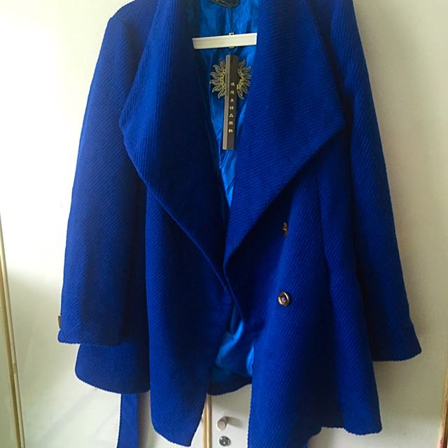 royal blue plus size coat