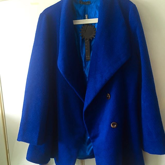 royal blue winter coat women's