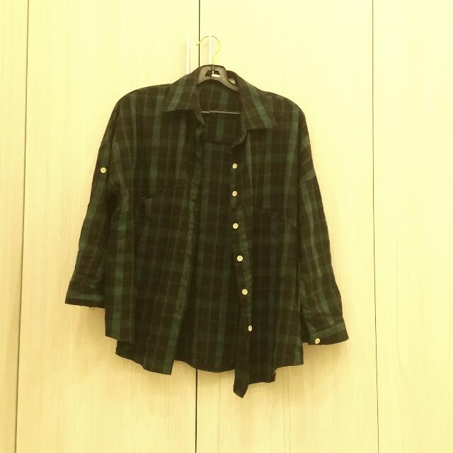(pending) green flannel jacket, Women's Fashion, Coats, Jackets and