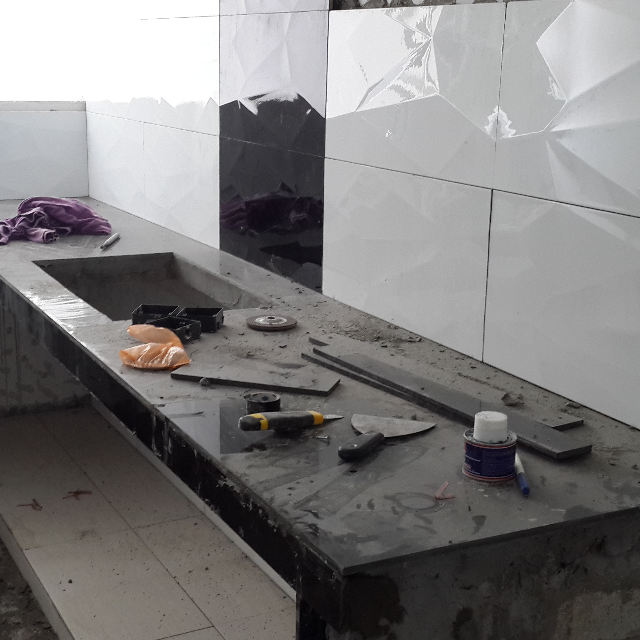 Mengambil Upah Membuat Dapur Concrete Top Peralatan Di Carou
