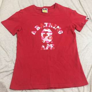 正品 BAPE基本款紅色T恤