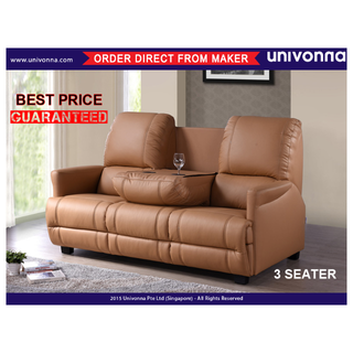 3 Seater Sofa * Folding Cup Holder * P.U Leather Sofa/ Brand New/ Free delivery & installation/ BEST PRICE/ SALE / FURNITURE / [univonna] JAVIER
