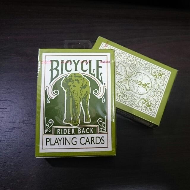 Brand New Sealed RARE Bicycle Elephant Tsunami Deck Unique Olive Green REVERSE Deck Design Rider Back Playing Poker Cards LIMITED EDITION