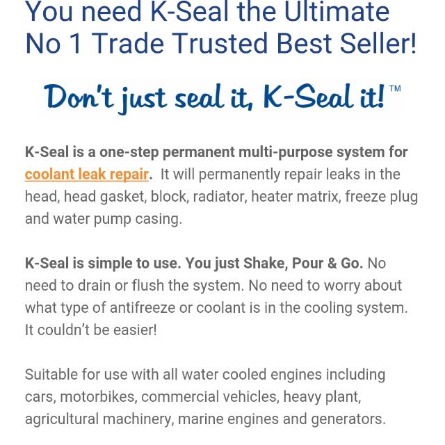 Radiator Leak K Seal, Cars on Carousell