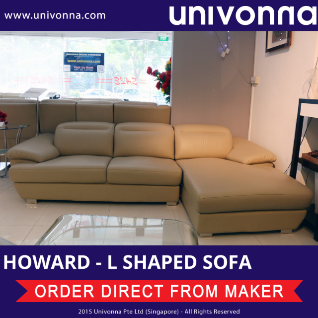 Univonna Howard L Shaped Sofa Cowhide Half Leather Display Set
