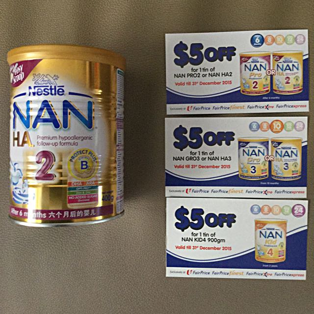 Brand New NAN HA 2 Formula Milk NESTLE 400g + Vouchers, Babies & Kids
