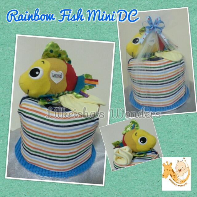 Rainbow Fish Mini Diaper Cake - Ready Made, Babies & Kids, Going