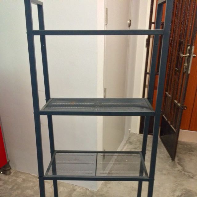 Ikea Grey 4 Tier Metal Shelf Furniture On Carousell