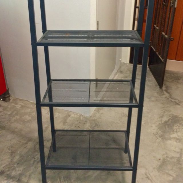 IKEA Grey 4tier Metal Shelf, Furniture & Home Living, Furniture