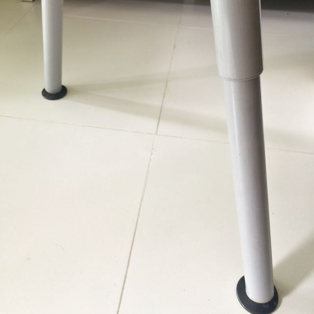 IKEA White Table w/ Adjustable Legs, Furniture & Home Living, Furniture