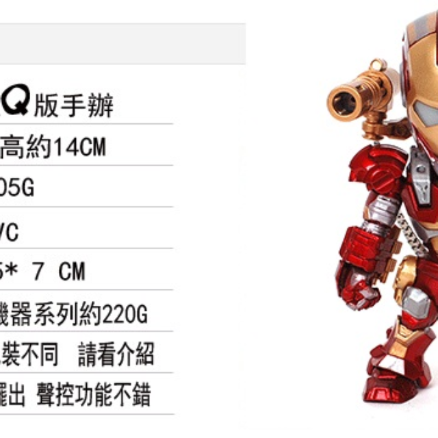 電影鋼鐵人 Iron Man Q版鋼鐵人公仔手辦模型聲控燈光可動人偶 玩具在旋轉拍賣 電影鋼鐵人 Iron Man Q版鋼鐵人公仔手辦模型聲控燈光可動人偶 玩具在旋轉拍賣