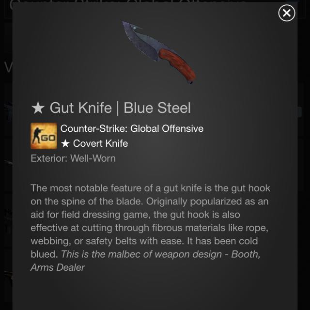 Gut Knife Blue Steel Well Worn Men S Fashion On Carousell