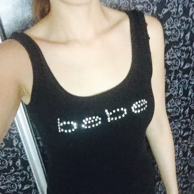 Bebe Black Tank Top Women S Fashion Tops Sleeveless On Carousell