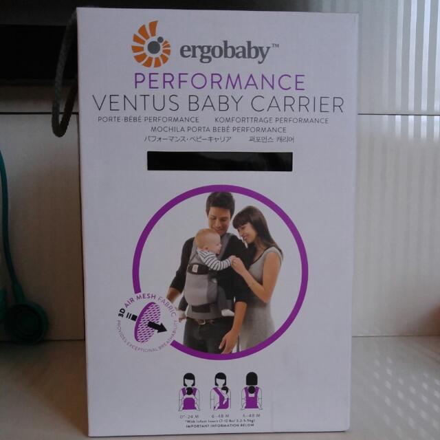 ergobaby performance ventus carrier graphite