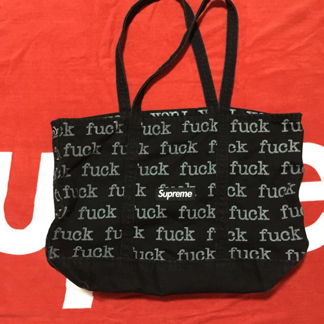 Supreme Denim 'Fuck' Tote Bag