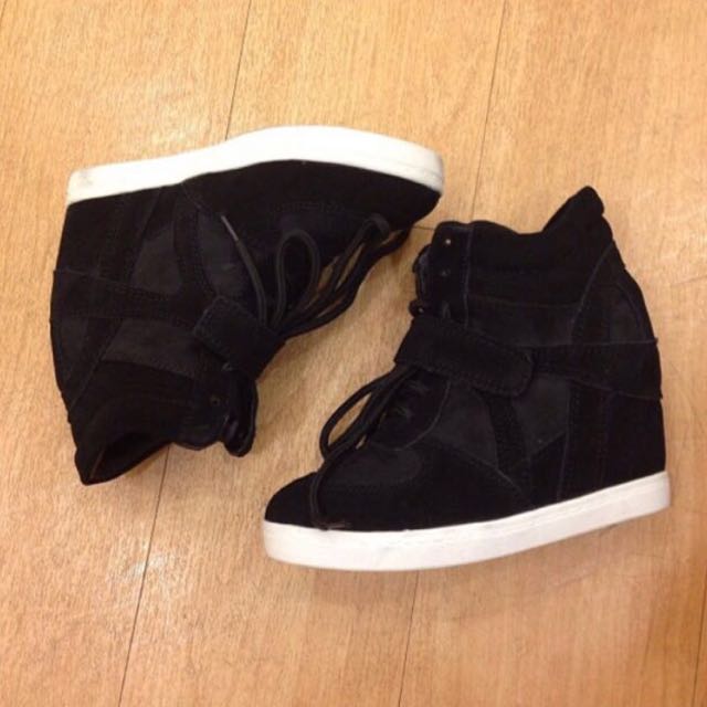 All black sneaker wedges on sale
