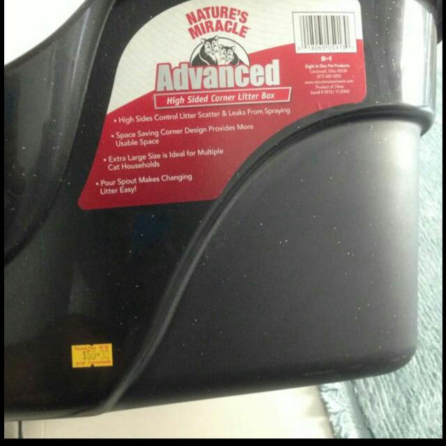 Nature's miracle advanced high sided corner litter box discount