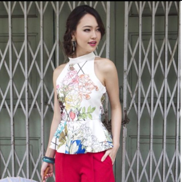 halter peplum top