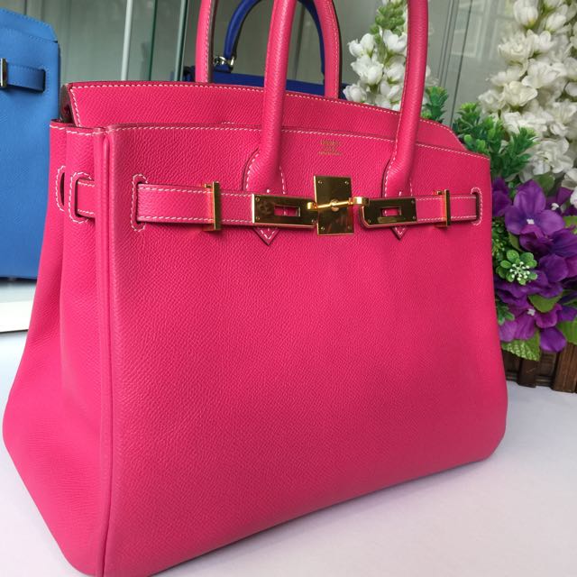 Hermes Rose Tyrien Epsom Leather Palladium Hardware Birkin 30 Bag