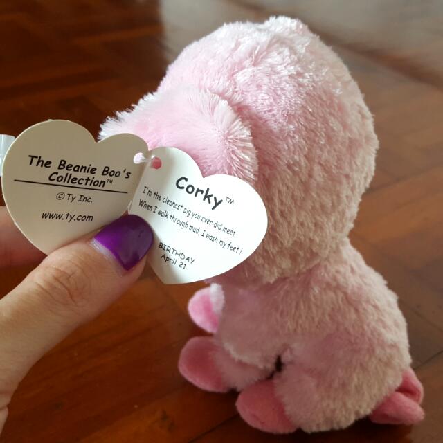 Ty Beanie Boo Corky Pig Hobbies Toys Toys Games on Carousell