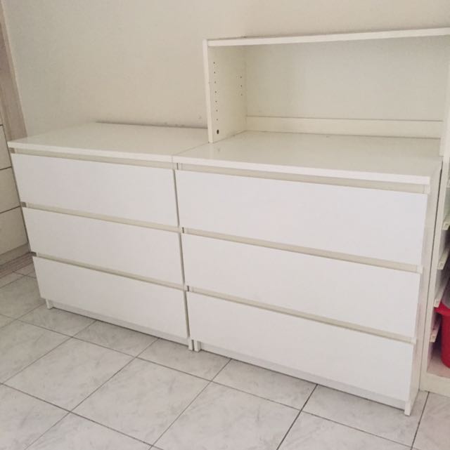 Ikea Malm 3 Drawer Chest X2 In White Home Furniture On Carou Photo