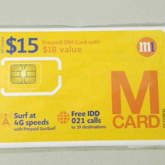(Reserved) M1 Prepaid SIM Card With 18 Value, Mobile Phones & Gadgets, Wearables & Smart