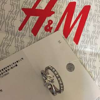 全新 正品 H & M HM 水鑽戒指組 兩入