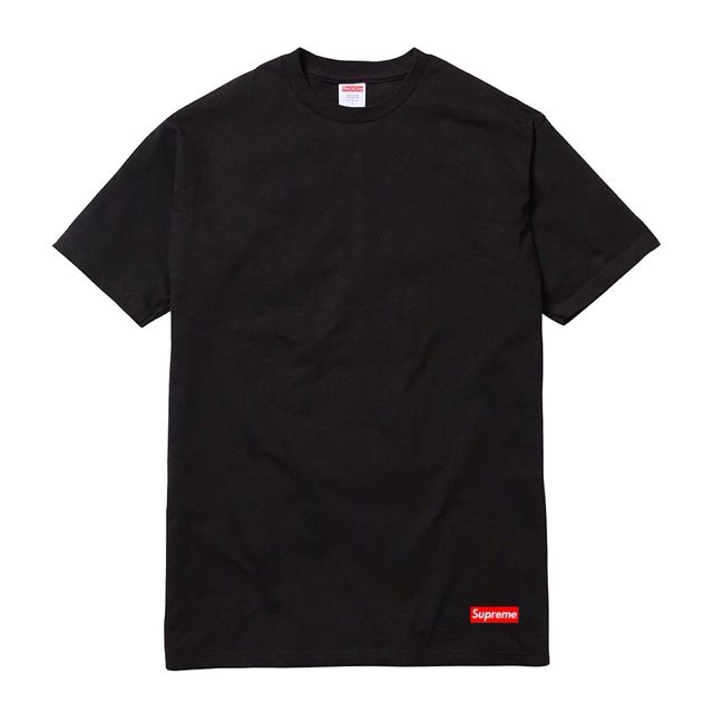 supreme plain black t shirt
