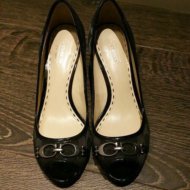 Coach peep toe wedge new arrivals