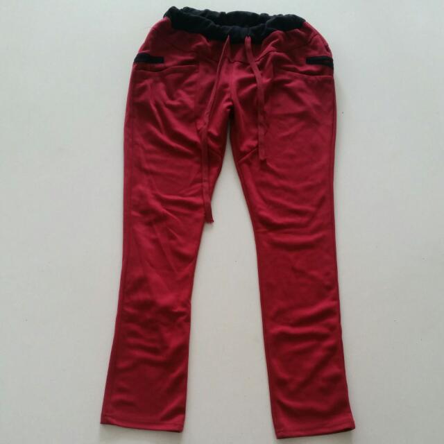 maroon colour track pants