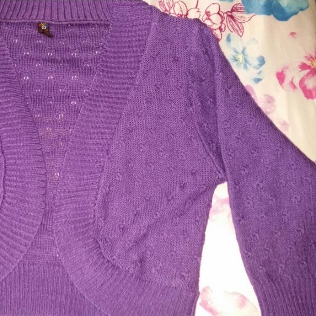 Purple cardigan top plus size