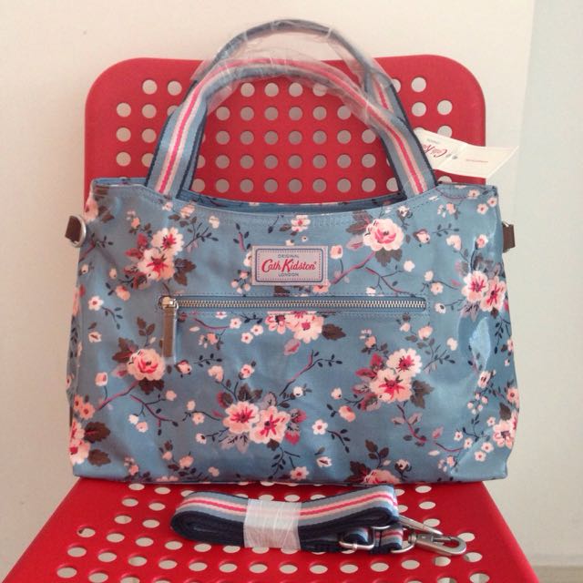 BN Authentic Cath Kidston Trailing Rose Slate Zipped Handbag With Detachable Strap Luxury Bags Wallets on Carousell