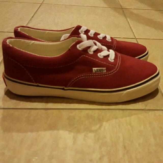 maroon and gray vans