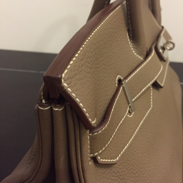 Hermes 42cm Jaune D'Or Clemence Leather Palladium Plated JPG Birkin Bag -  Yoogi's Closet