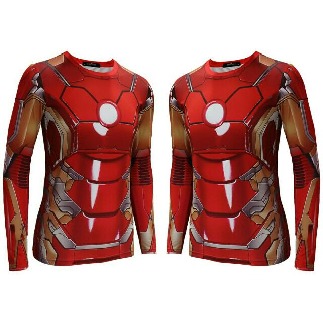 Men's T-shirts Iron Man Superhero Compression Gym Tights Tops