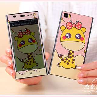 Xiaomi Mi 3 Screen & Sticker Protector (Cute Ribbon Giraffe)