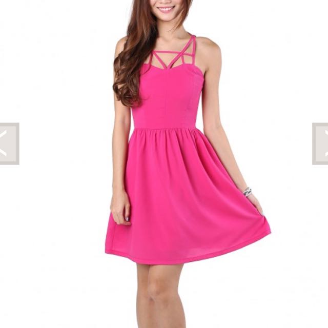 Brand New Dress In Hot Pink, Women's Fashion, Tops, Blouses on Carousell