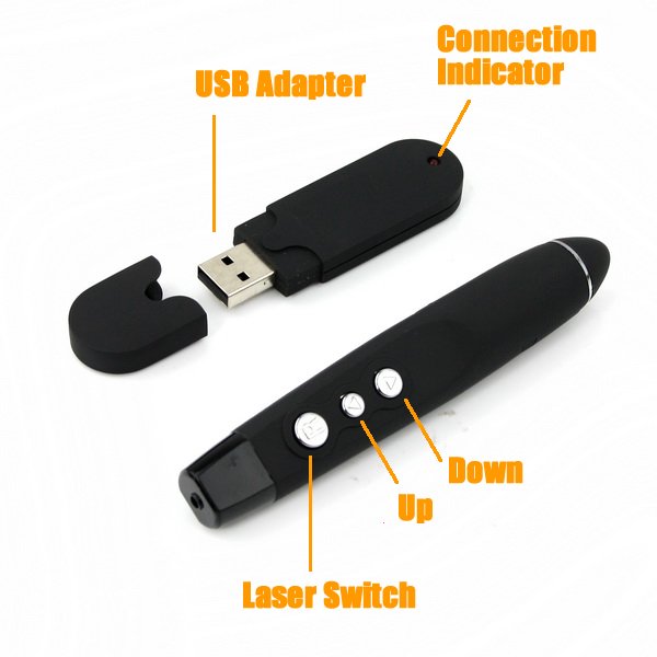 USB Wireless RF Remote Control Laser Pointer Presenter, Computers ...