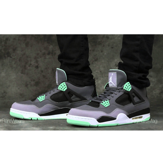Nike air jordan 4 green glow on sale