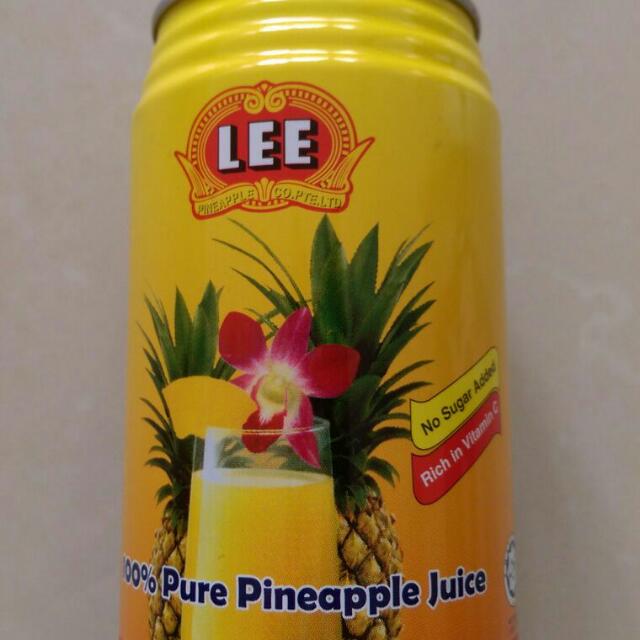 LEE Pineapple Juice,No Sugar Added. Drinks, 100 Pure Pineapple Juice