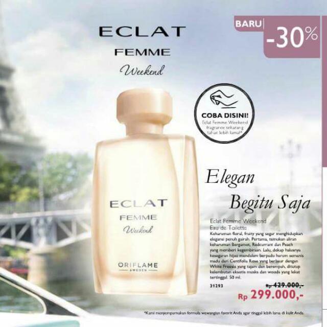 Eclat Femme Weekend Eau De Toilette Health Beauty On Carousell