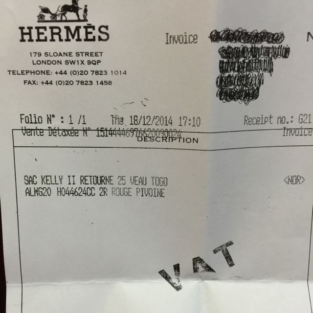Hermes Kelly 25 Black Togo Retourne With Gold Stamp U Complete Original  Receipt