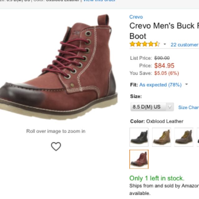 BNIB Crevo Buck Leather Boots Ox Blood Men s Fashion Footwear
