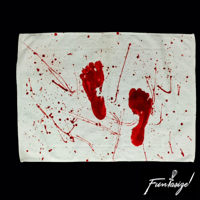 H04 Halloween Floor Mat With Bloody Footprints Design Craft On