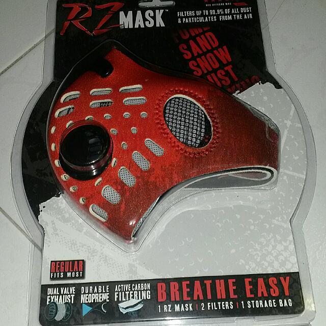 Original Rz Active Carbon Filters Mask Red Color Regular Size