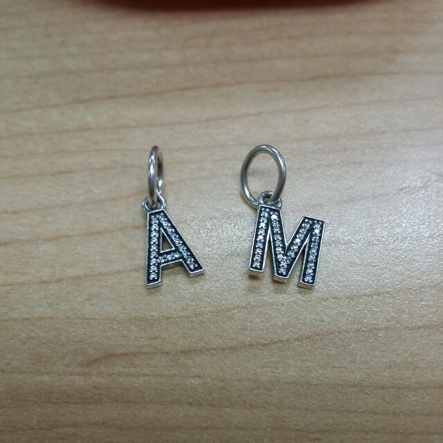 Authentic Pandora Letter Charms A Letter M Sold Women S Fashion On Carousell