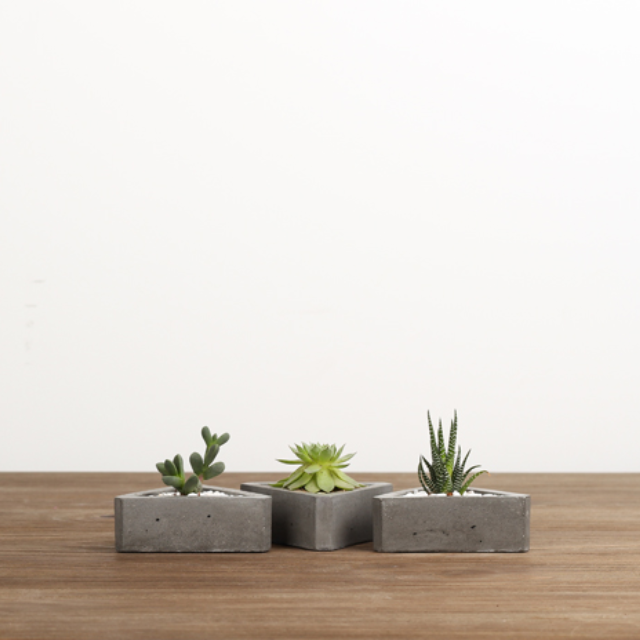 Cement Concrete Mini Plant Pot Triangle Grey Furniture On Carou Share This Listing